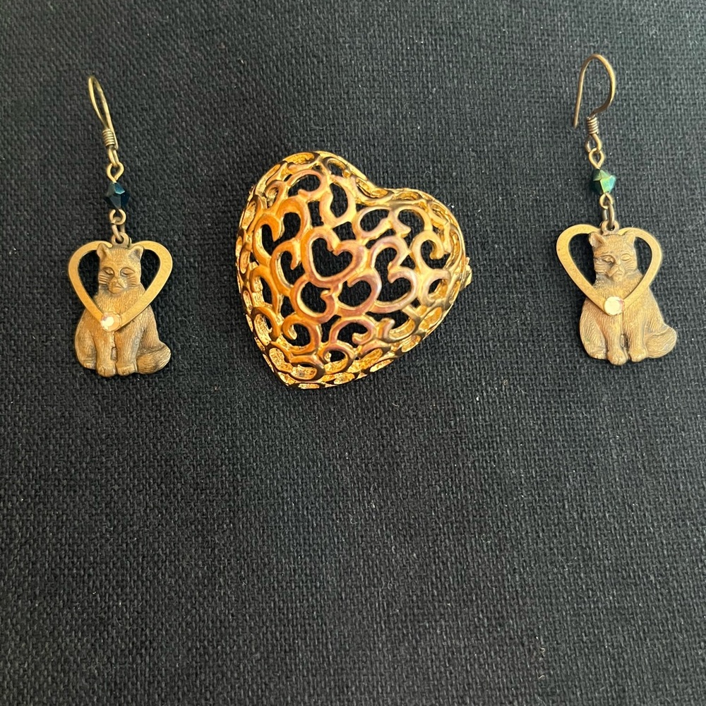 CAT EARRINGS with Hearts only